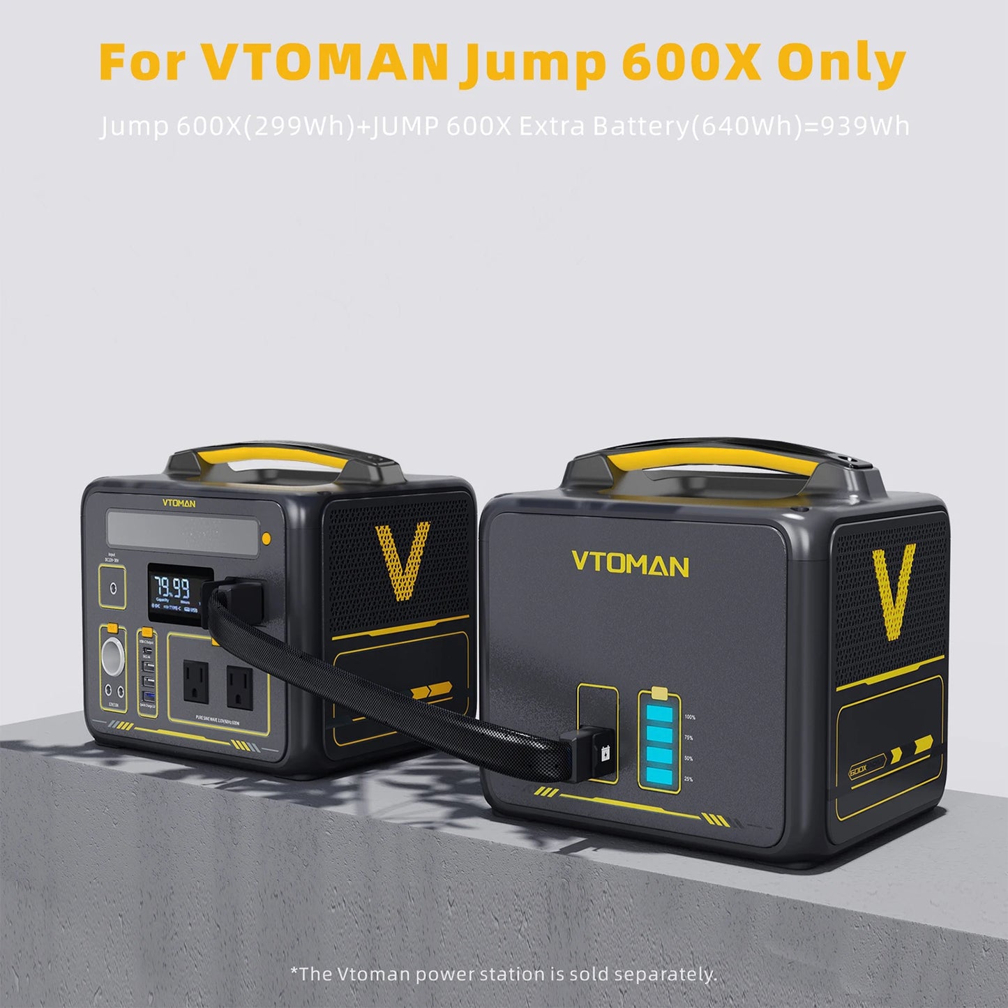VTOMAN JUMP600X Extra Battery 640Wh for VTOMAN JUMP600X & JUMP600 600W Backup LiFePO4 (LFP)