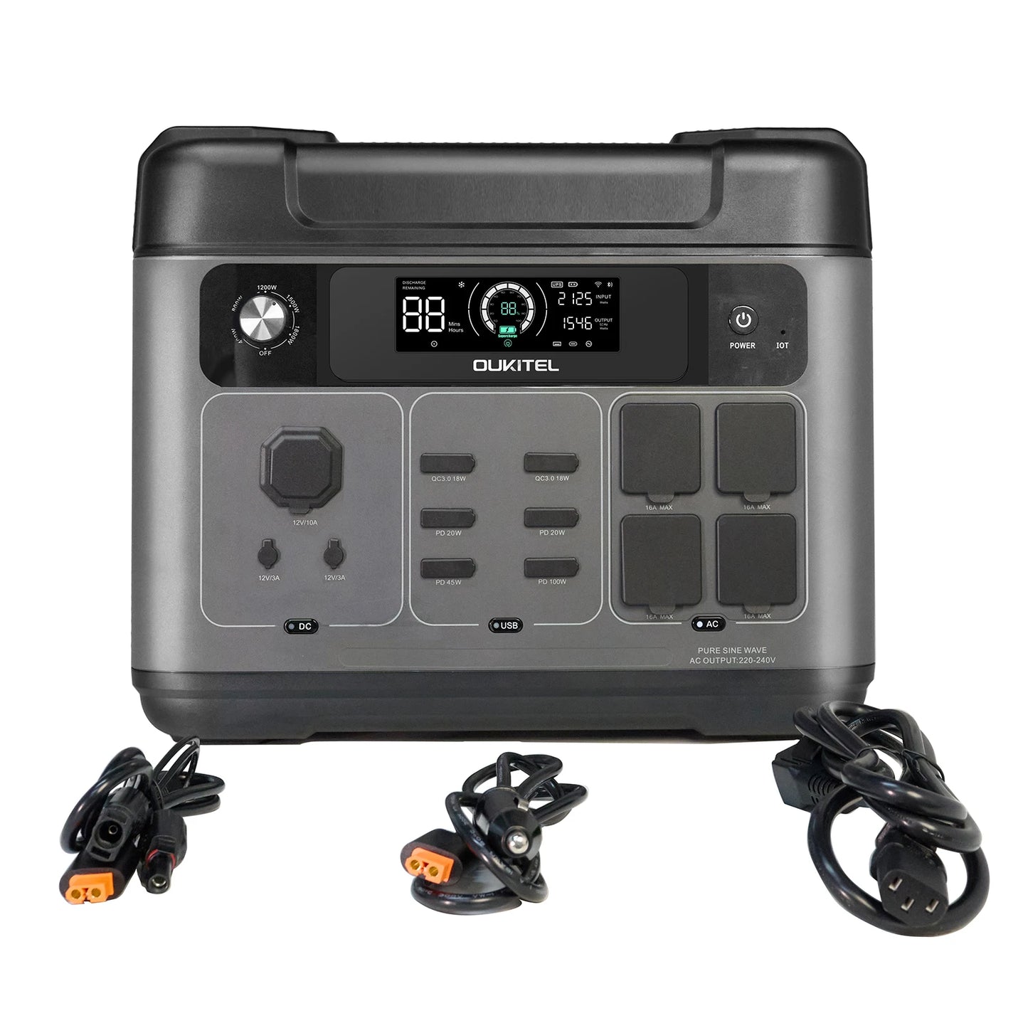 P2001 Plus Portable Power Station, 2400W Solar Generator, 80% Charge in 1Hr, 2048Wh LiFePO4 Battery Solar Powered Generator for