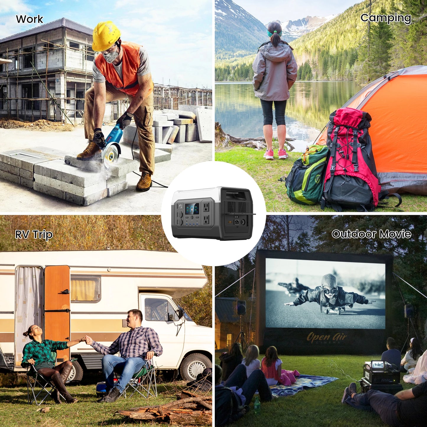 1024Wh Portable Power Station UPS Solar Generator 110V 220V Lifepo4 Battery Energy Storage Supply Camping Campervan RV Outdoor 