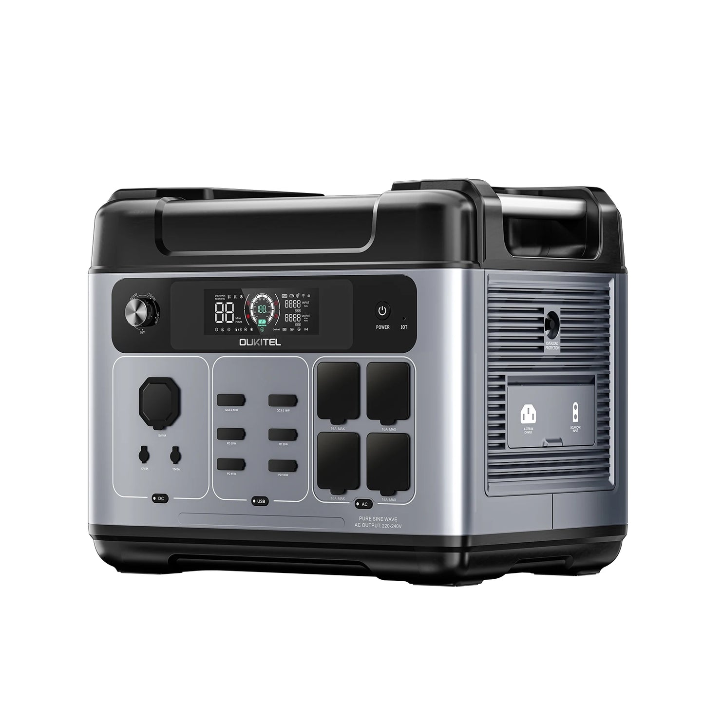 P2001 Plus Portable Power Station, 2400W Solar Generator, 80% Charge in 1Hr, 2048Wh LiFePO4 Battery Solar Powered Generator for