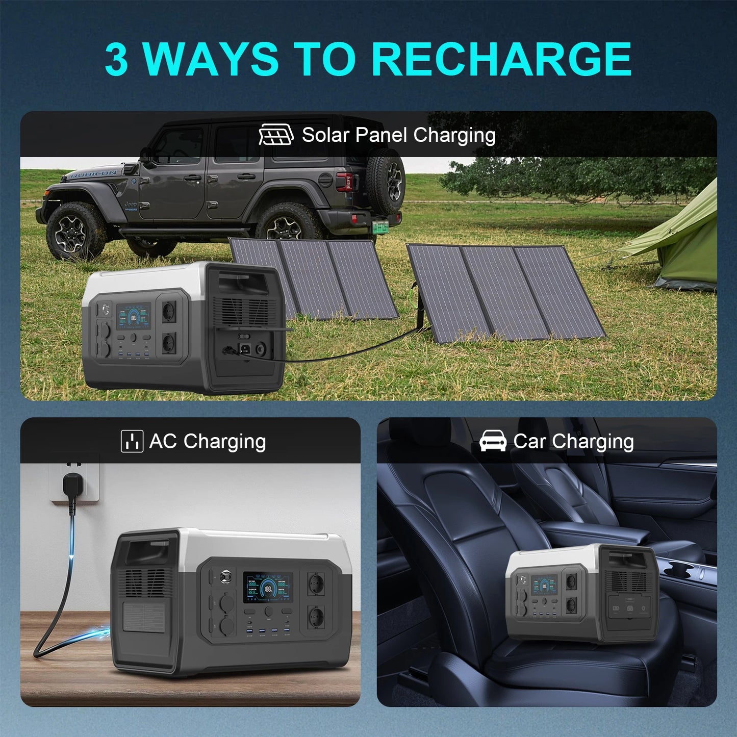 1024Wh Portable Power Station UPS Solar Generator 110V 220V Lifepo4 Battery Energy Storage Supply Camping Campervan RV Outdoor 