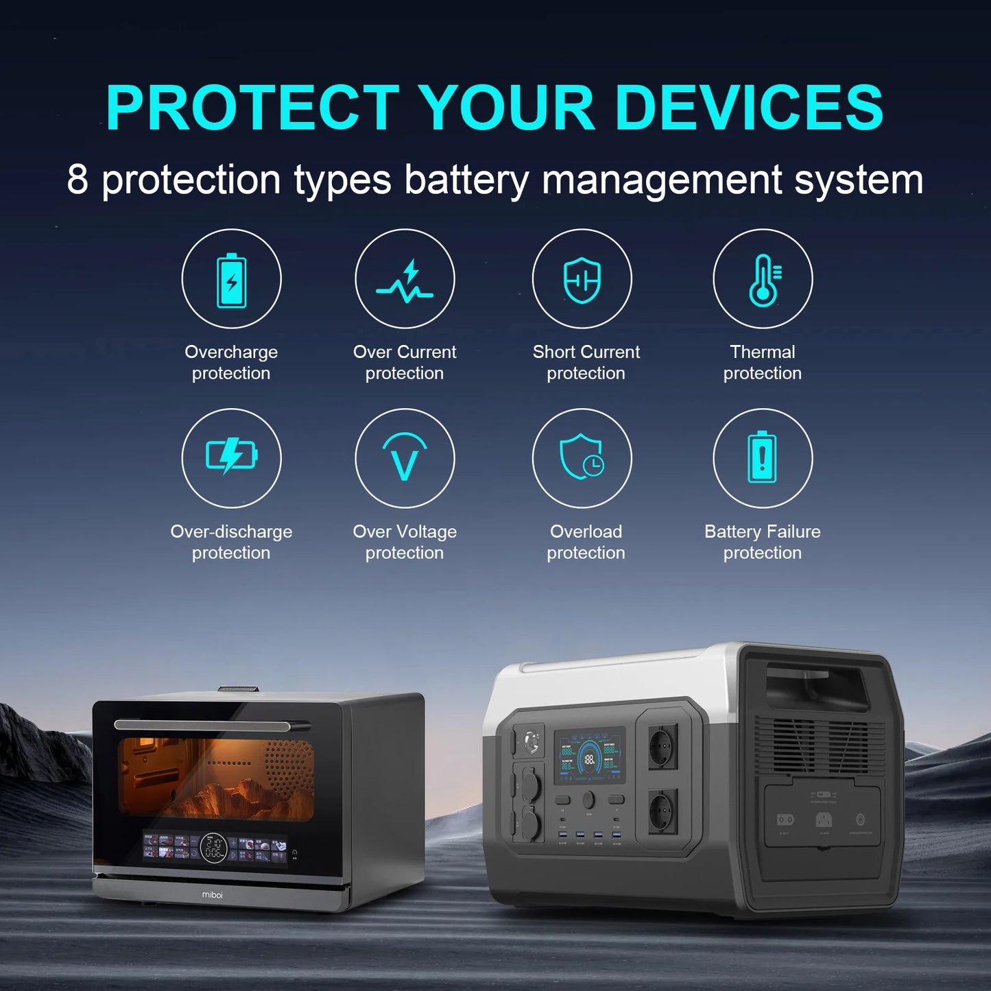 1024Wh Portable Power Station UPS Solar Generator 110V 220V Lifepo4 Battery Energy Storage Supply Camping Campervan RV Outdoor 
