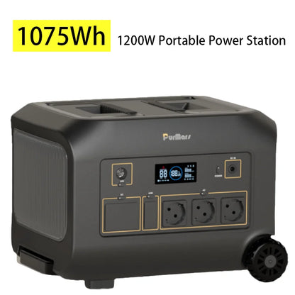 PurMars-estación de energía portátil de 1200W, generador Solar con batería LFP de 1075Wh para acampar, RV, respaldo de emergencia para el hogar