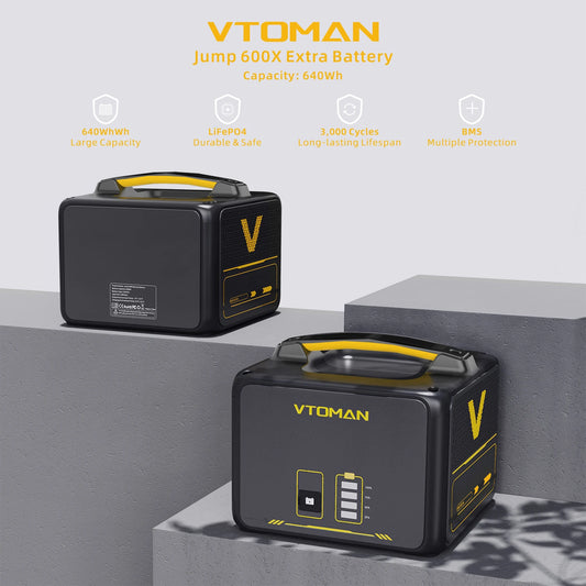 VTOMAN JUMP600X Extra Battery 640Wh for VTOMAN JUMP600X & JUMP600 600W Backup LiFePO4 (LFP)