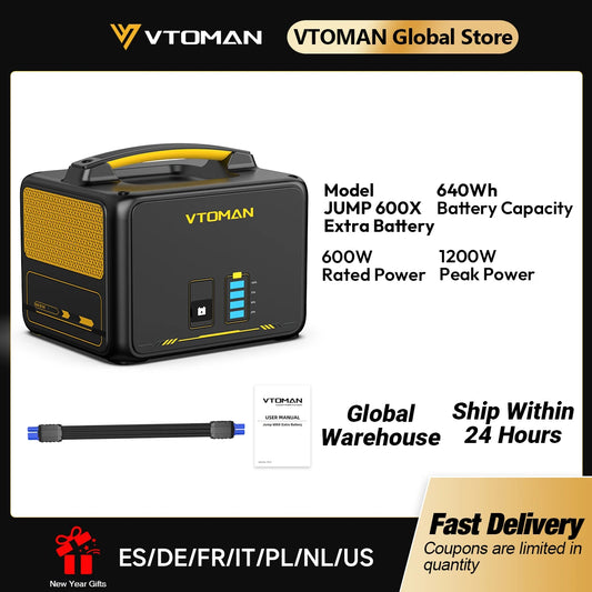 VTOMAN JUMP600X Extra Battery 640Wh for VTOMAN JUMP600X & JUMP600 600W Backup LiFePO4 (LFP)